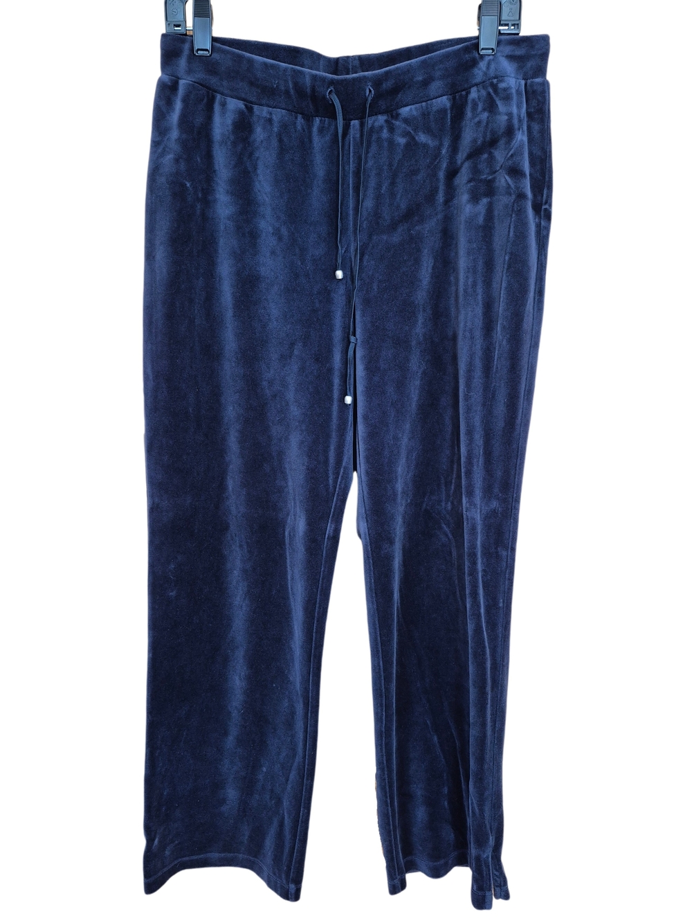 Charter Club Navy Velour Lounge Pants Size Medium Soft Wide Leg Pull On